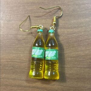 Gold and Green Bottle Earrings